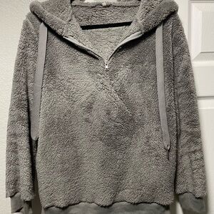 Cozy Gray Fleece Hoodie